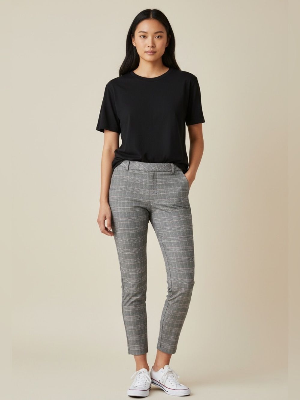 BeBop Women’s Plaid Straight Leg Ankle Pants, Size 9